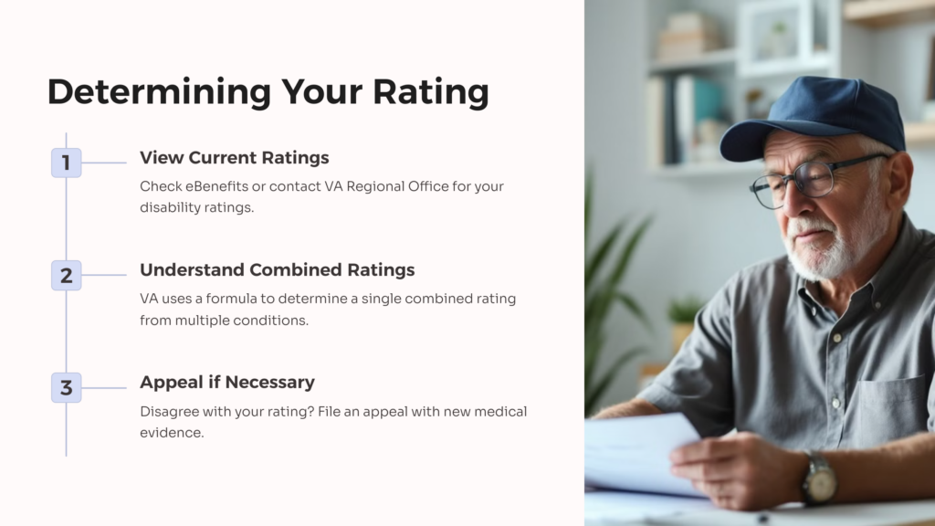 VA Benefit Determining Rating infographic