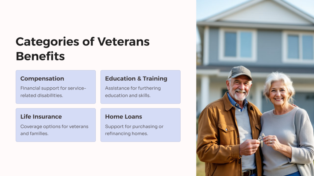 Veterans Benefits Categories infographic