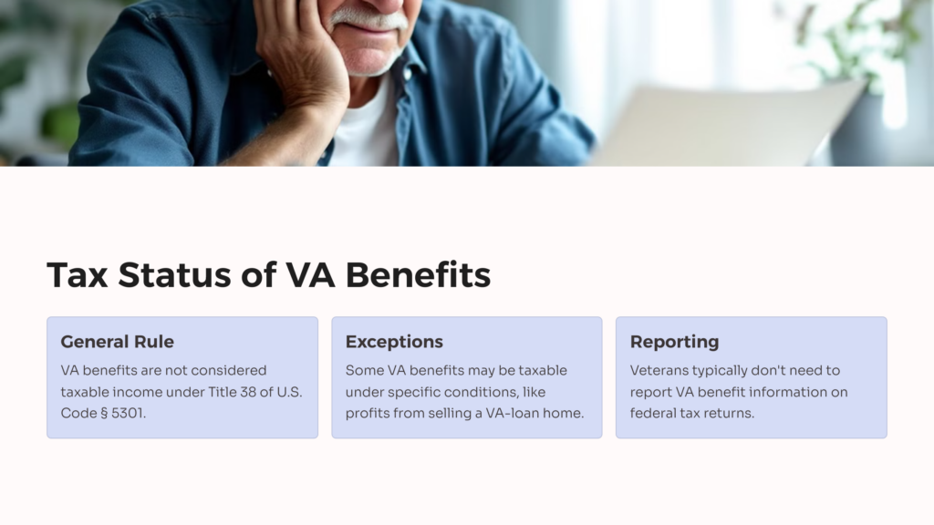 Tax Status VA Benefits infographic