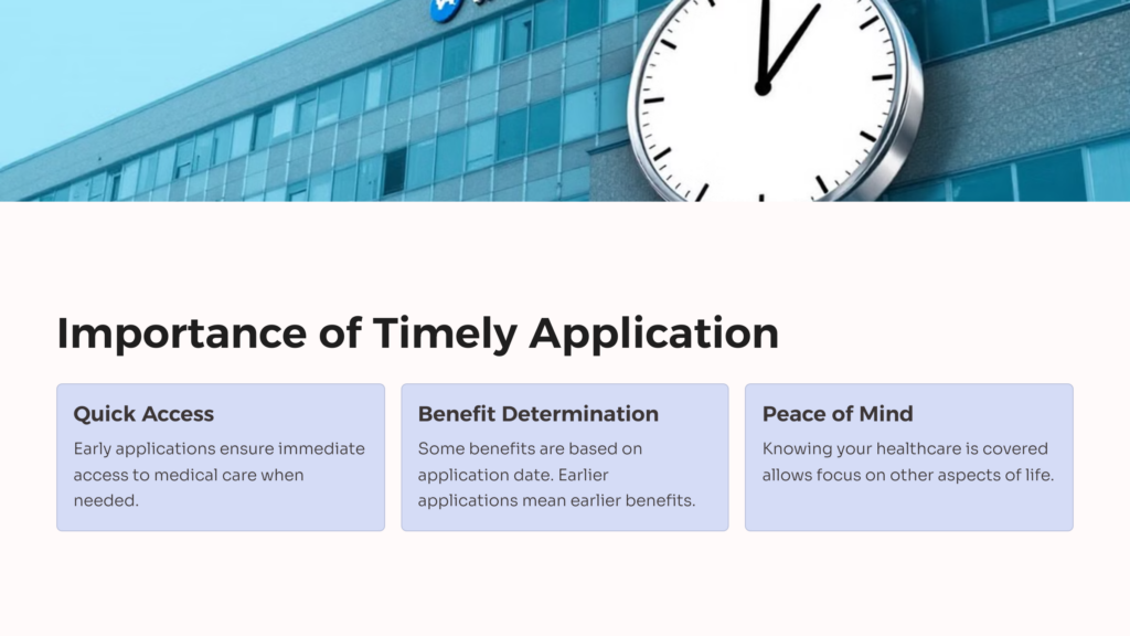 VA Health Benefits Timely Application infographic