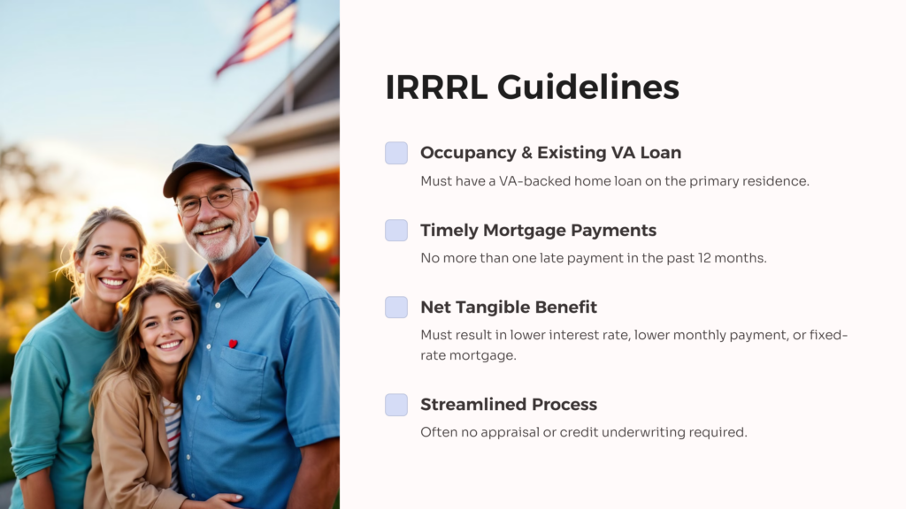 VA IRRRL Guidelines infographic