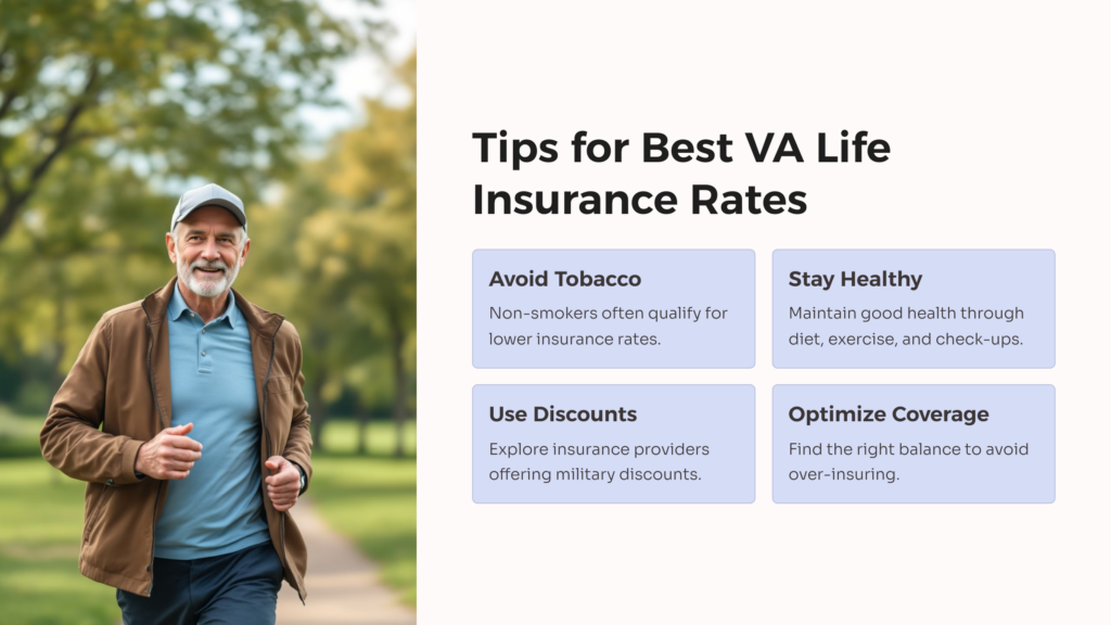 VA Life Insurance Rates Tips infographic