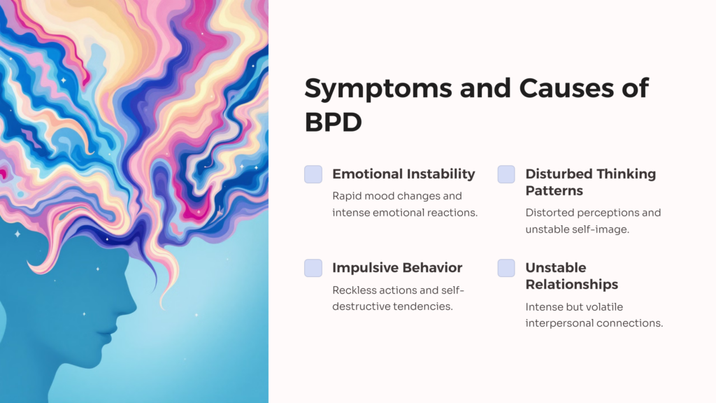 BPD Symptoms and Causes infographic