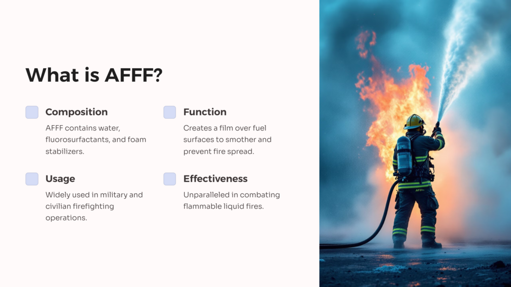 Aqueous Film-Forming Foam (AFFF) infographic