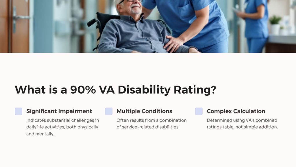 Understanding 90% VA Disability Rating infographic