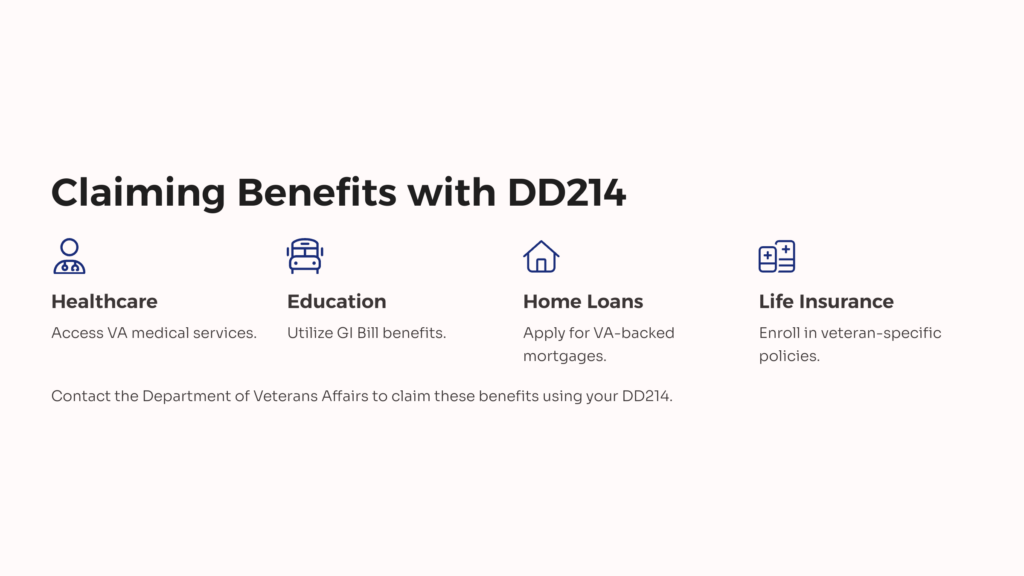 DD214 to Claim Benefits infographic