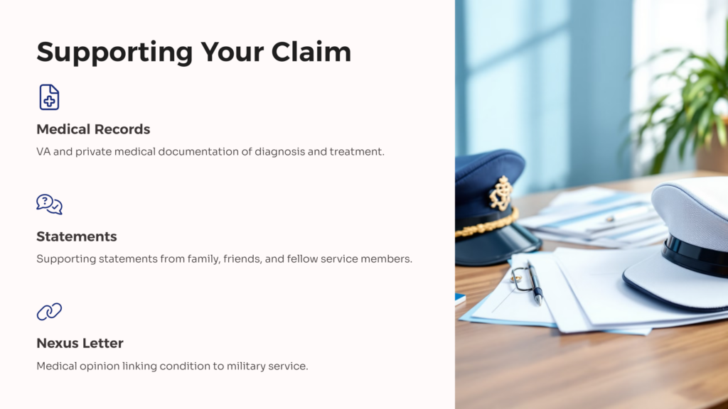 Supporting VA Claim infographic