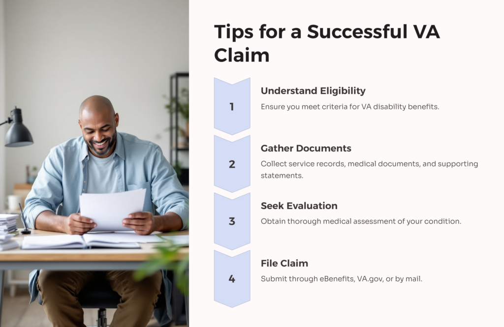 Successful VA Claim Tips infographic