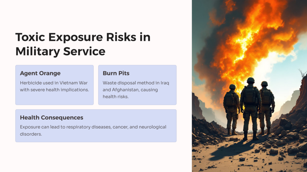 Toxic Exposure Risks in Military infographic