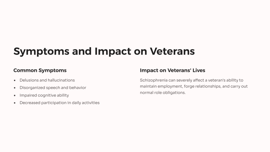 Schizophrenia Veteran Symptoms infographic