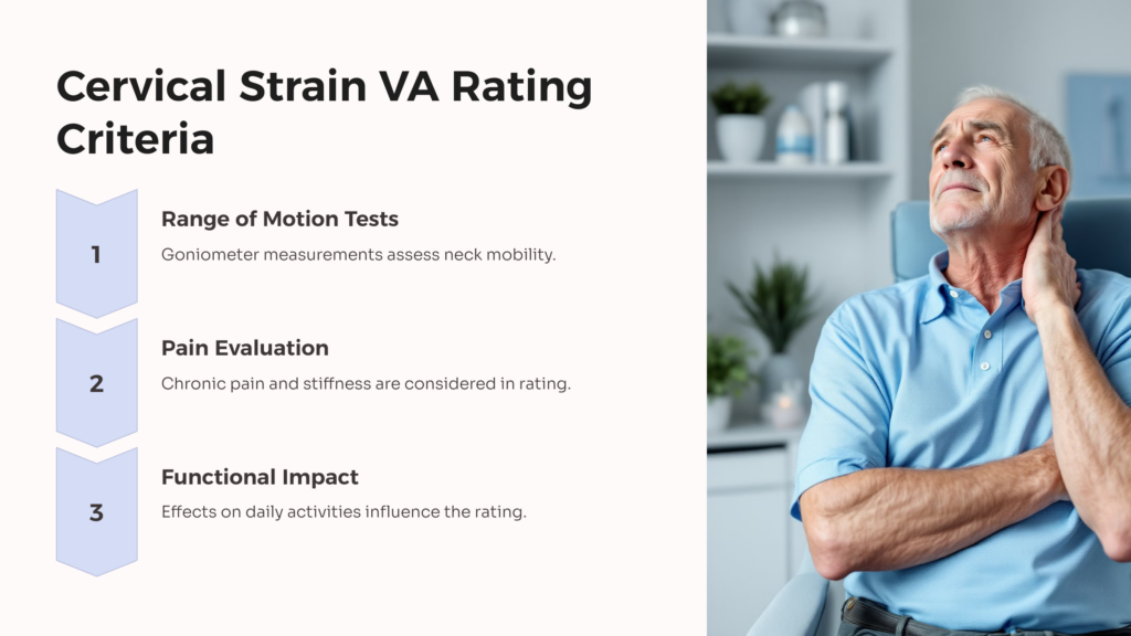 Cervical Strain VA Rating infographic