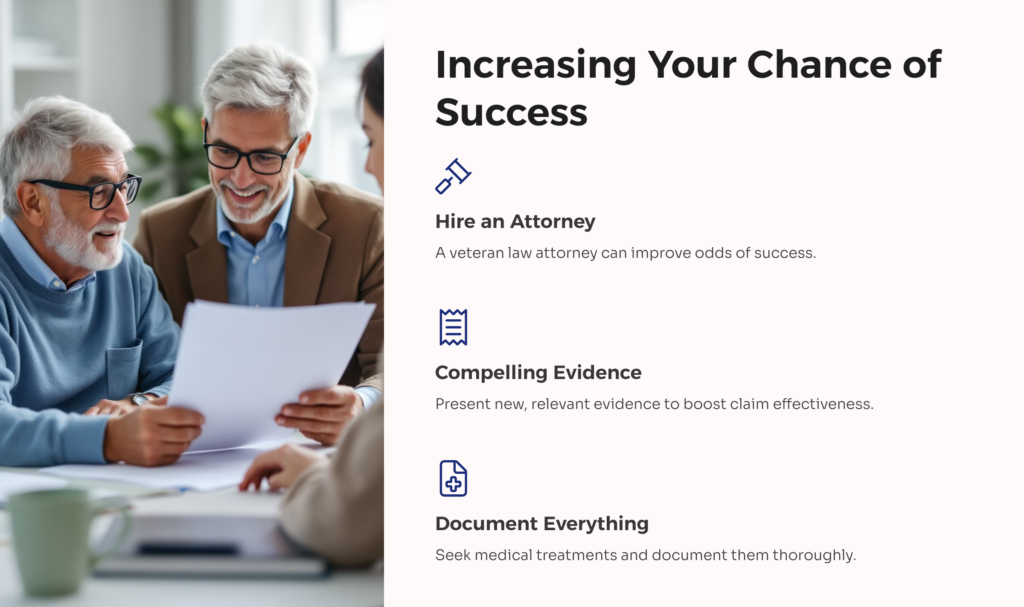 VA Supplemental Claim Increase Chance of Success infographic