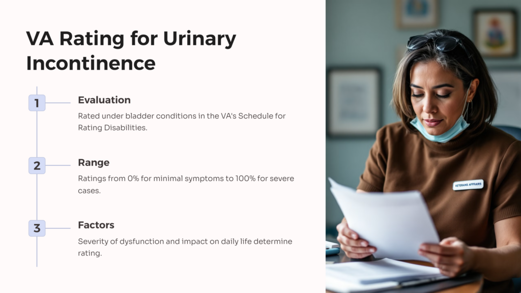 VA Rating Urinary Incontinence infographic