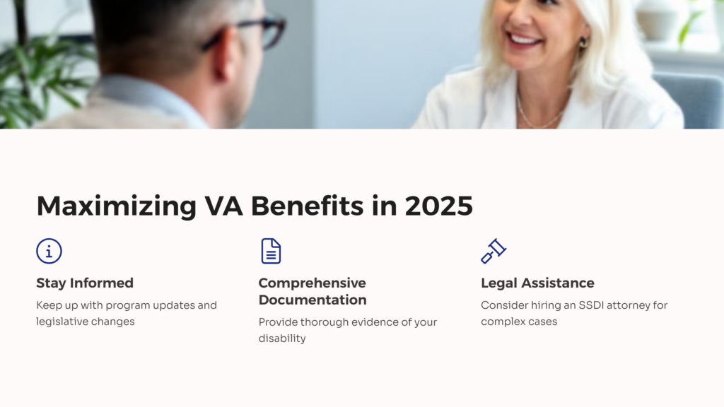 2025 Maximizing VA Disability Benefits infographic