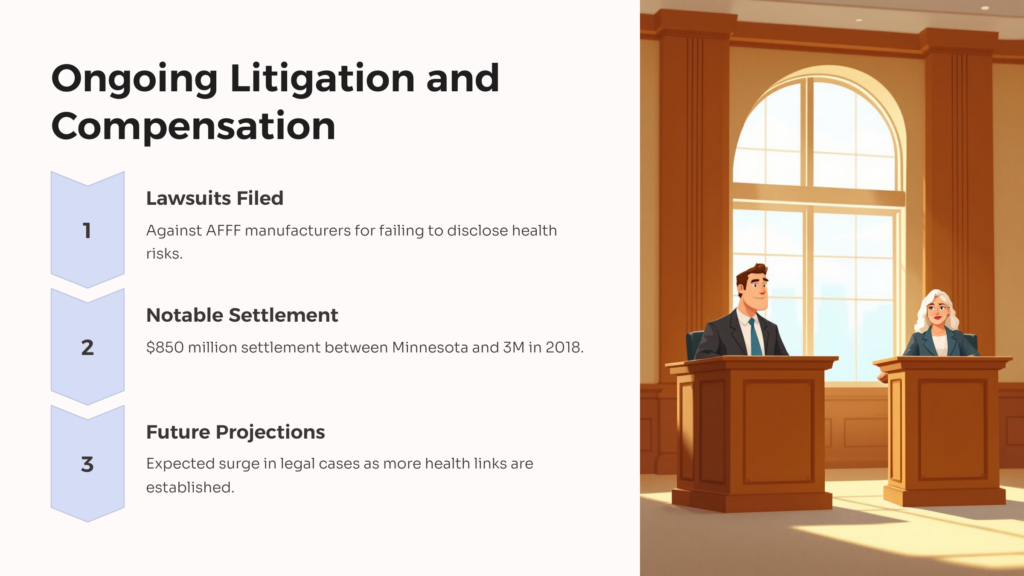 AFFF Exposure Litigation and Compensation infographic