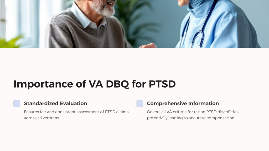 VA DBQ for PTSD infographic