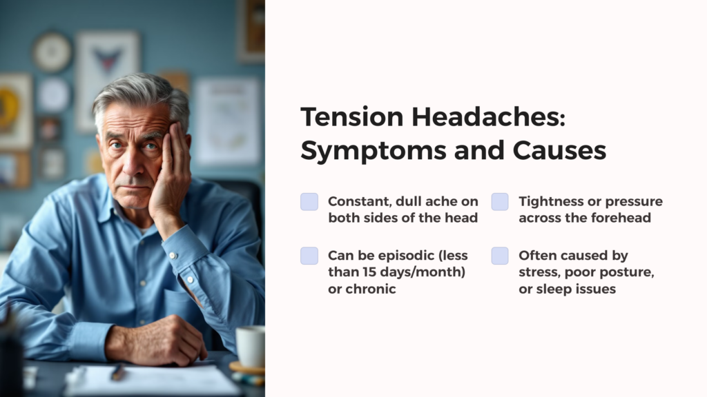 Tension Headaches Symptoms and Causes infographic