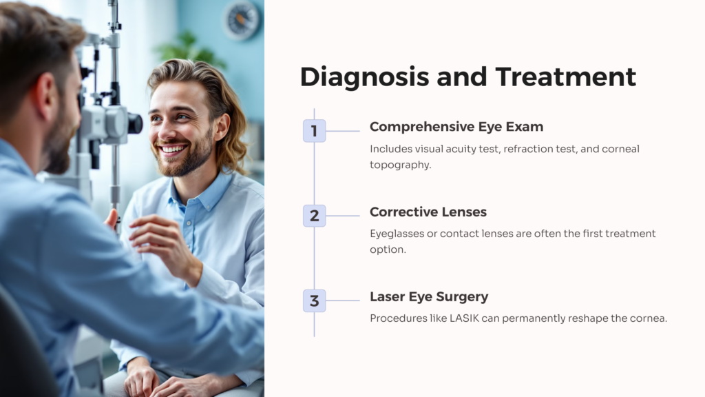 Astigmatism Diagnosis and Treatment infographic