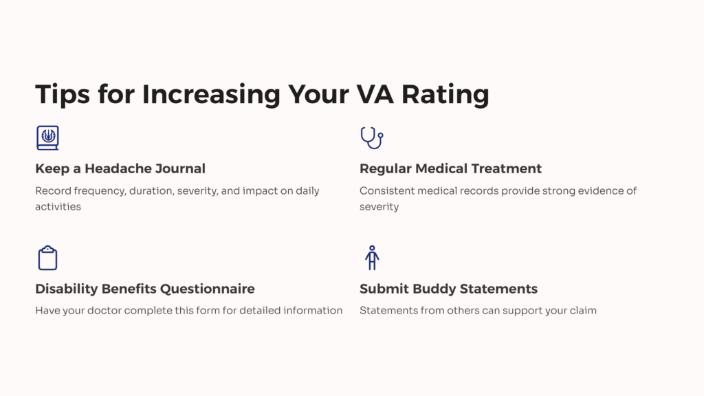 Tension Headaches Increase VA Rating infographic