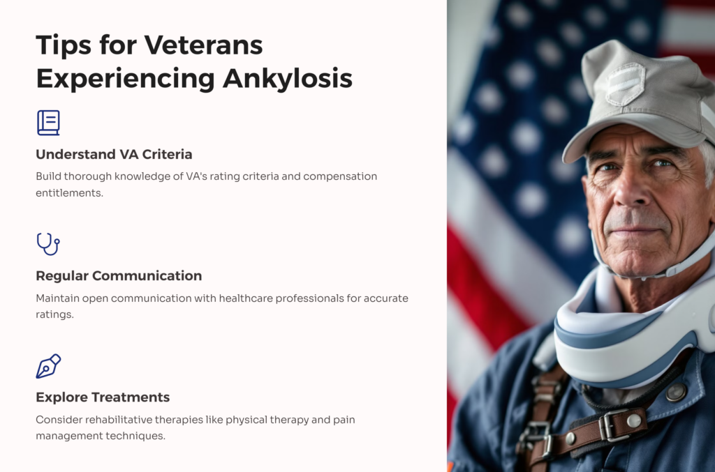 Tips for Veteran Experiencing Ankylosis infographic