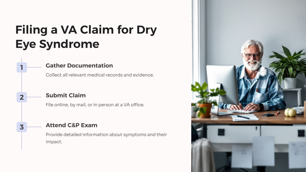 Dry Eye Filing VA Claim infographic