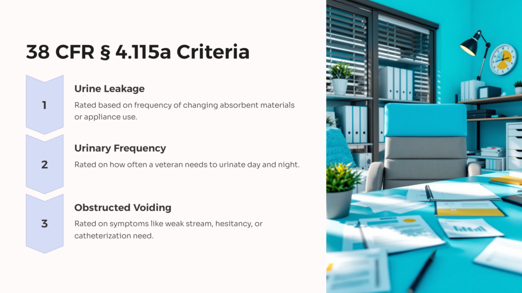 38 CFR § 4.115a Rating Criteria infographic