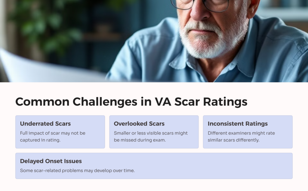 VA Scar Ratings Challenges infographic