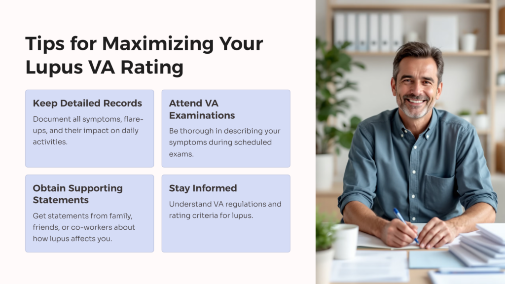 Maximizing Lupus VA Rating infographic