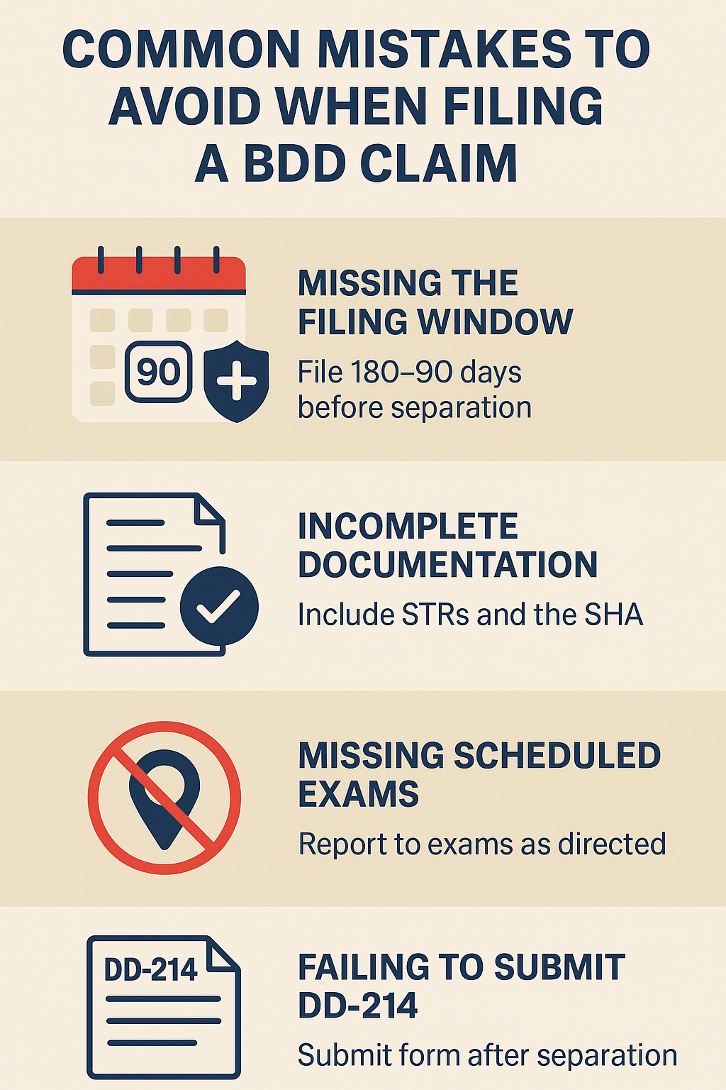 BDD Claim Mistakes infographic