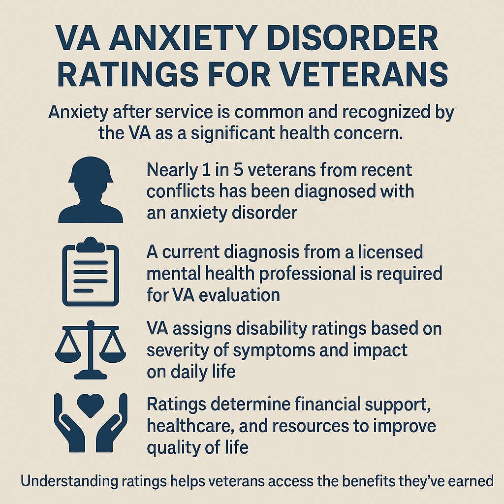 VA Anxiety Disorder Rating infographic