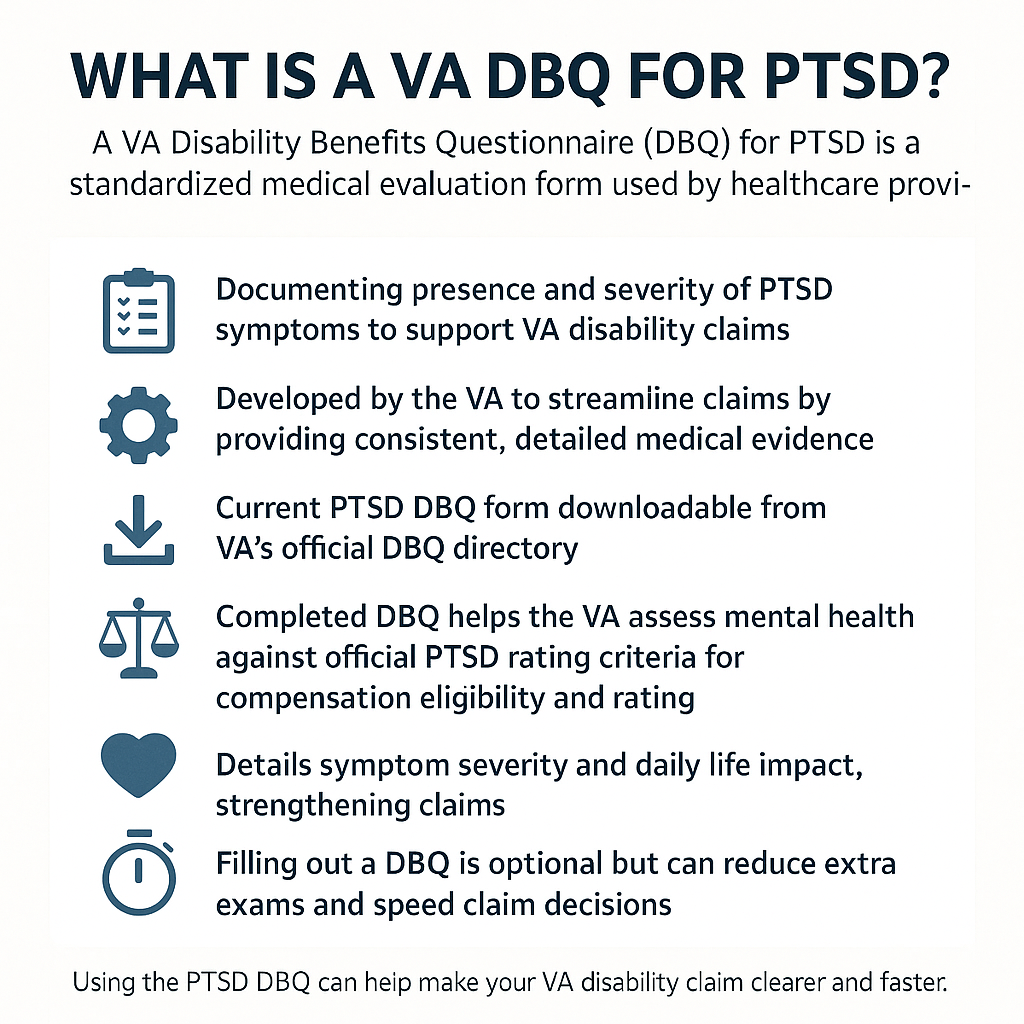 VA DBQ for PTSD infographic