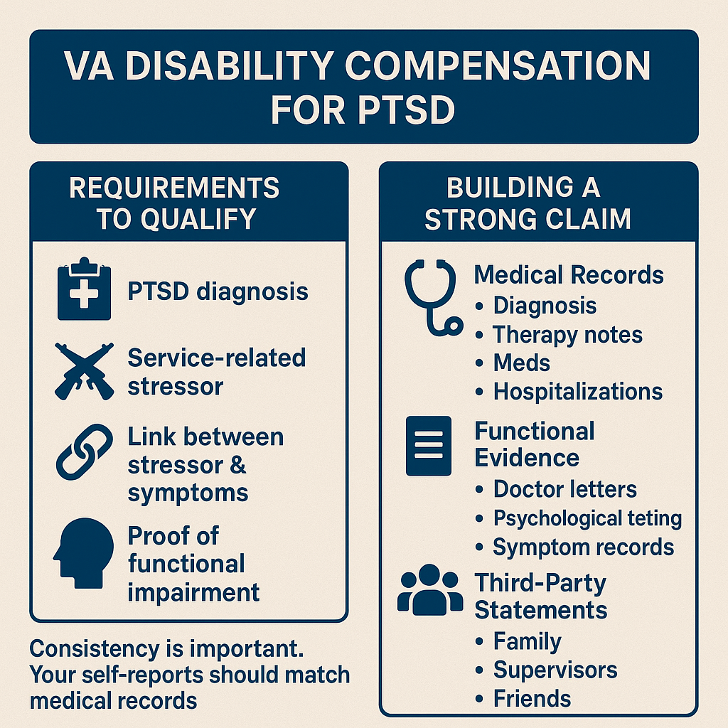 PTSD Disability Compensation infographic