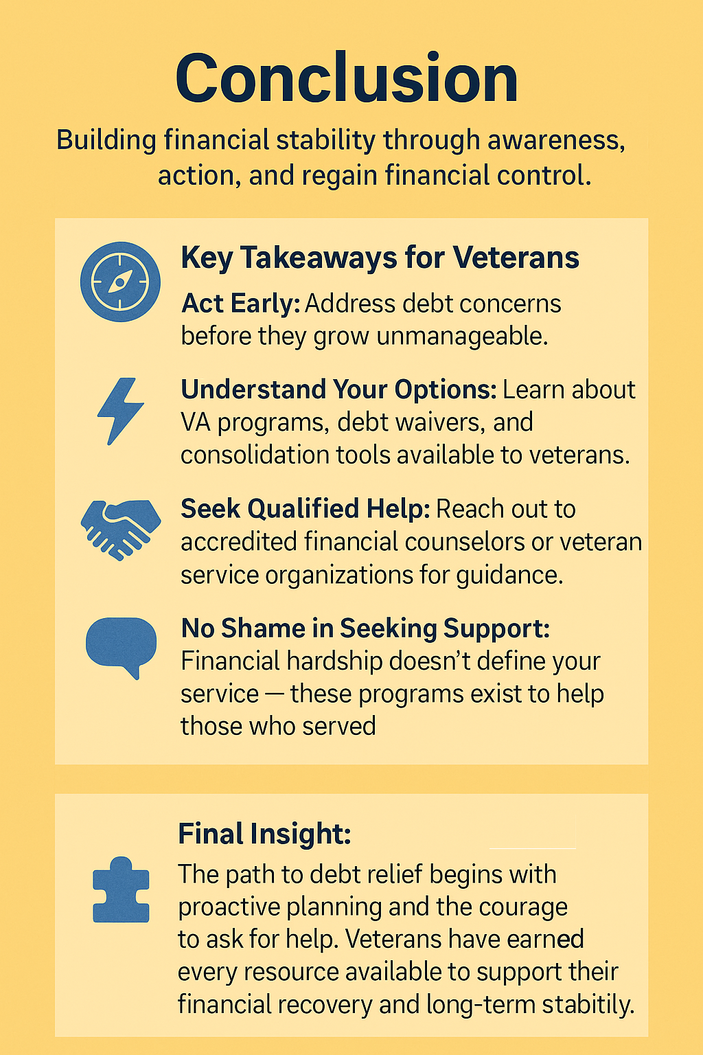 Debt Relief for Veterans infographic