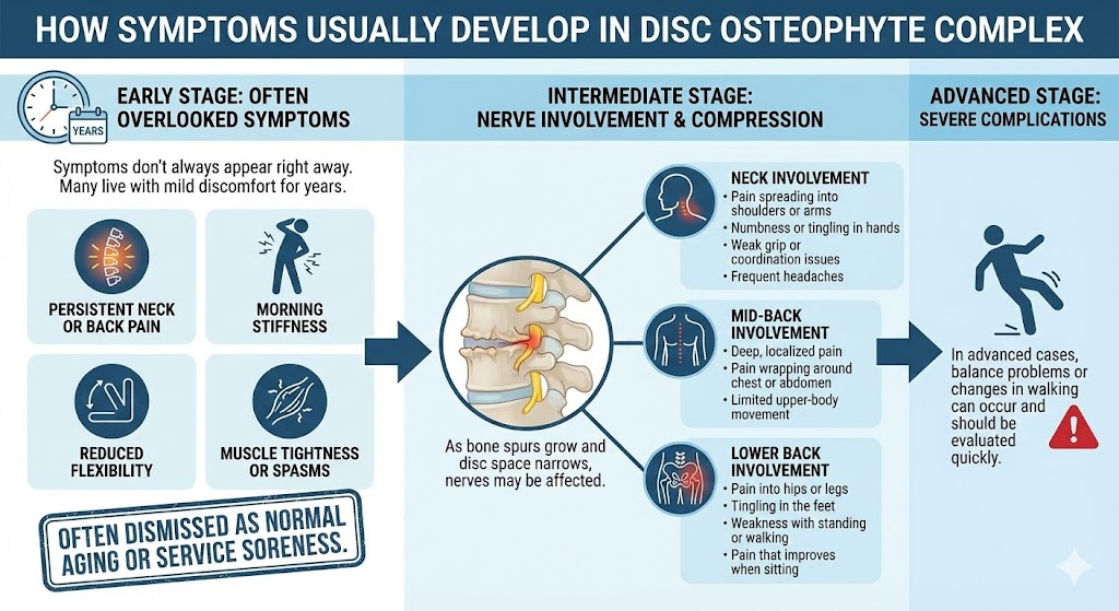 disc osteophyte complex symptoms infographic