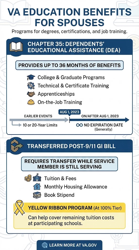 100% VA Rating Education Benefits infographic