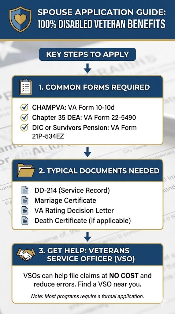 100% VA Rating Spouse Application infographic