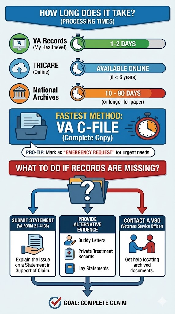 Military Health Records How Long infographic