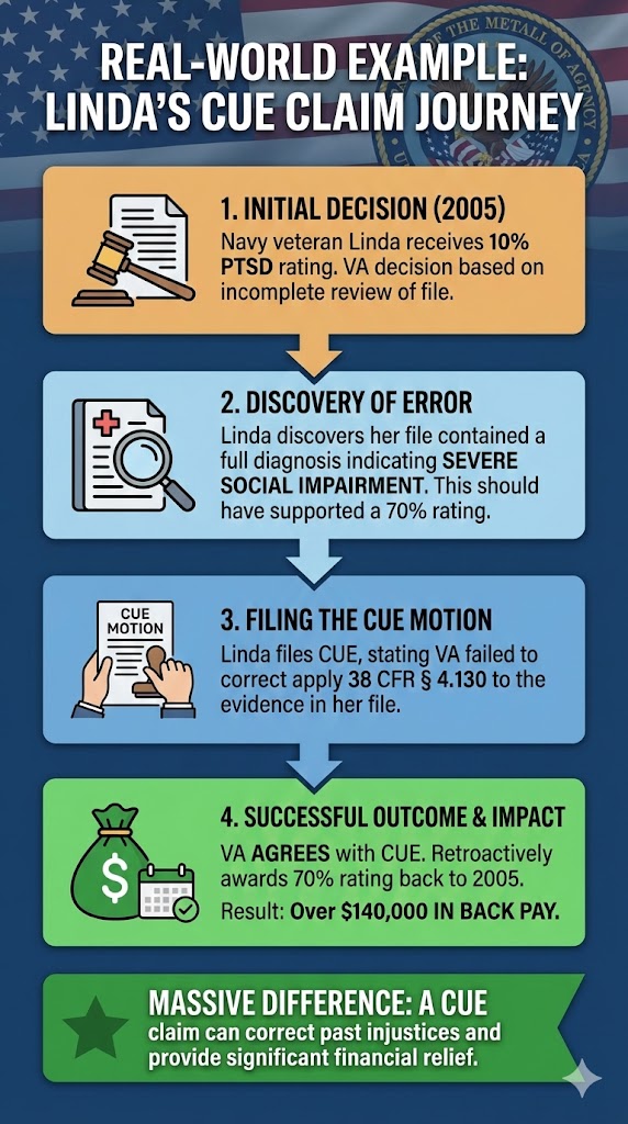 VA Cue Example infographic