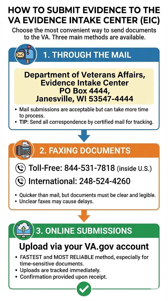 VA Evidence Intake Center Evidence infographic