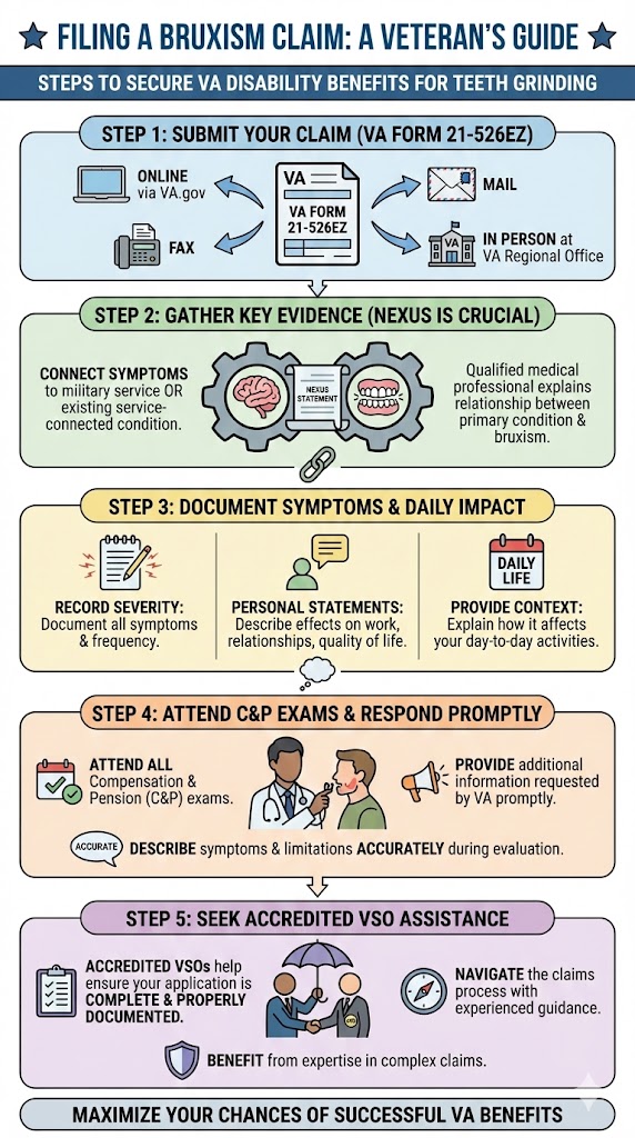 Filing a Bruxism Claim infographic