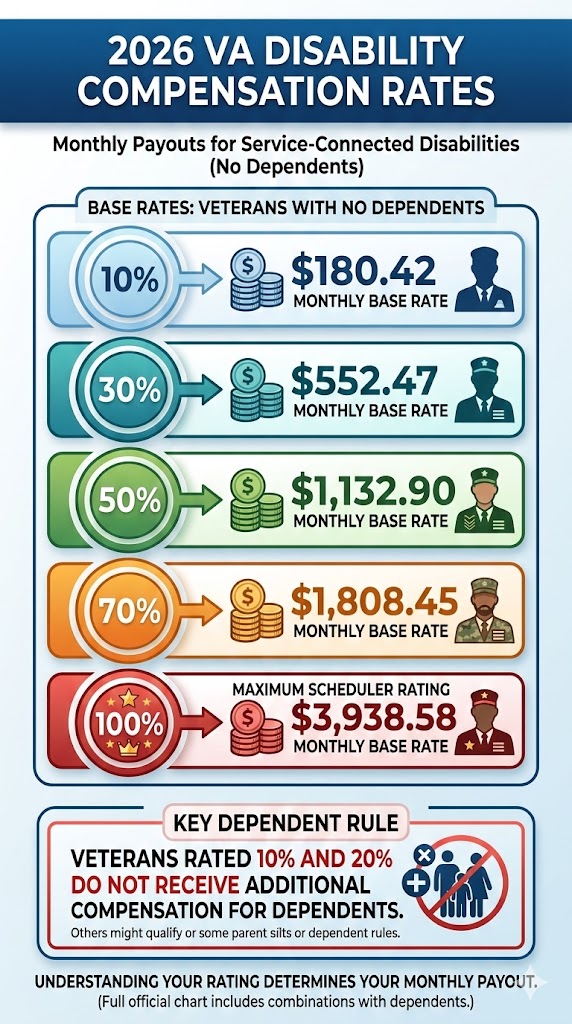 2026 VA Disability Compensation infographic