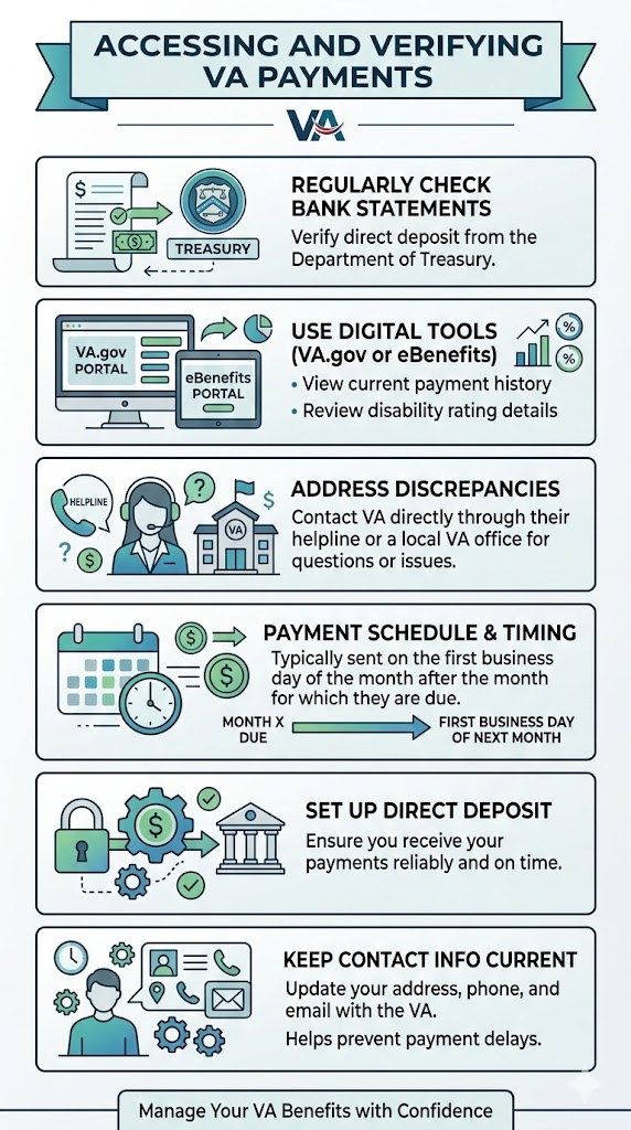 Accessing VA Payments infographic