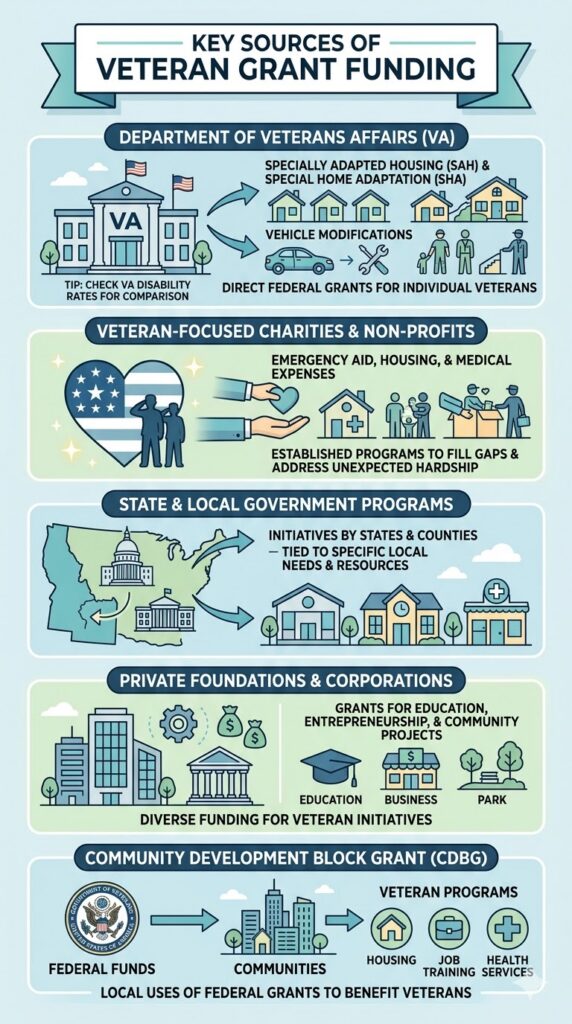 Veteran Grant Funding Sources infographic