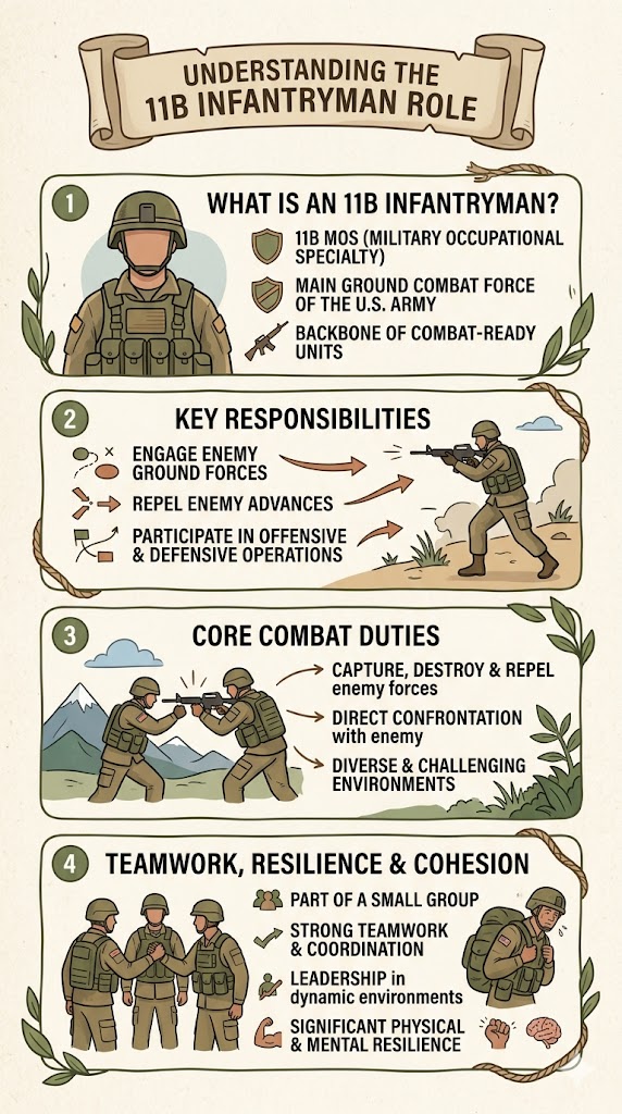 11B Infantryman Role infographic