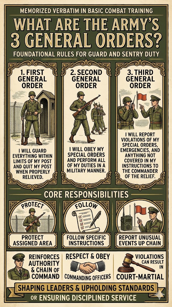 Army 3 General Orders infographic