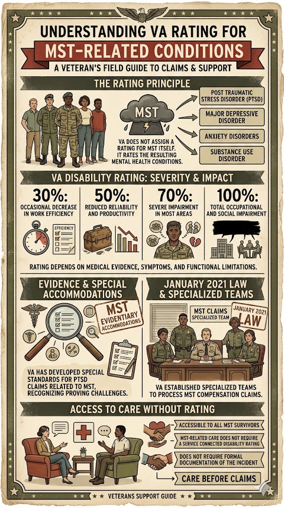 Military Sexual Trauma VA Rating infographic