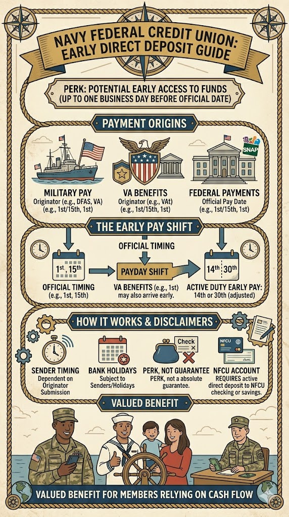 Navy Federal Credit Union Deposit Guide infographic
