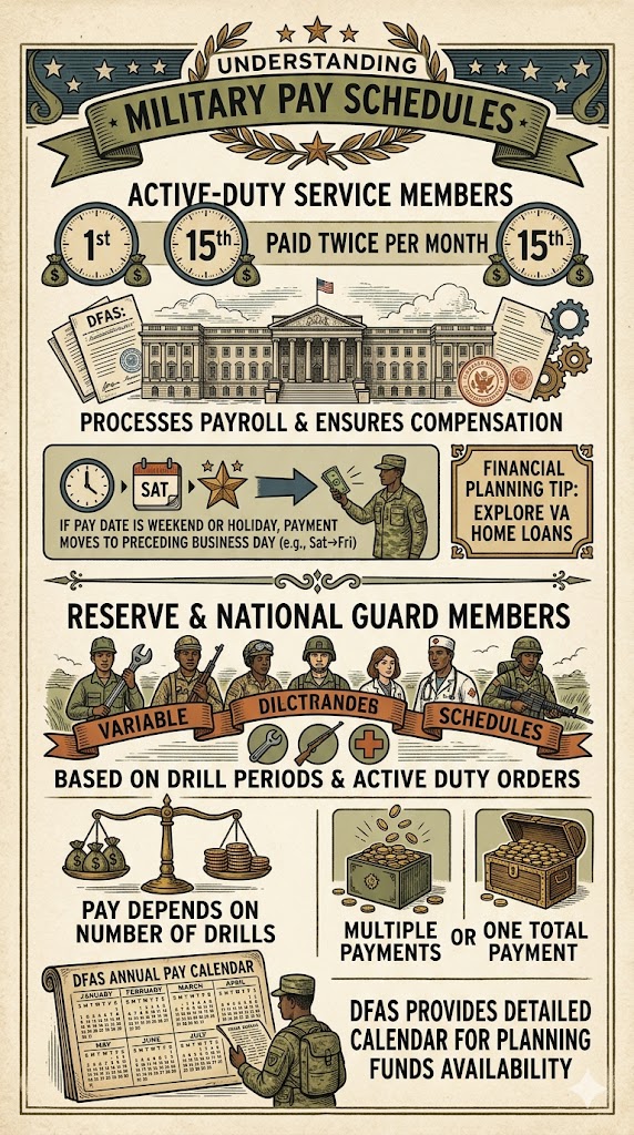Military Pay Schedule infographic