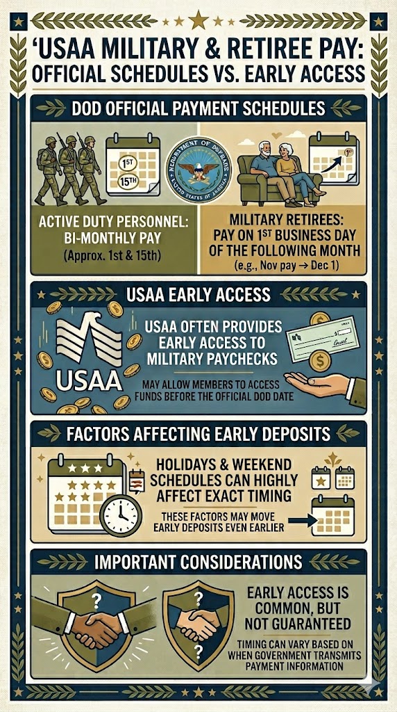 USAA Pay Dates infographic