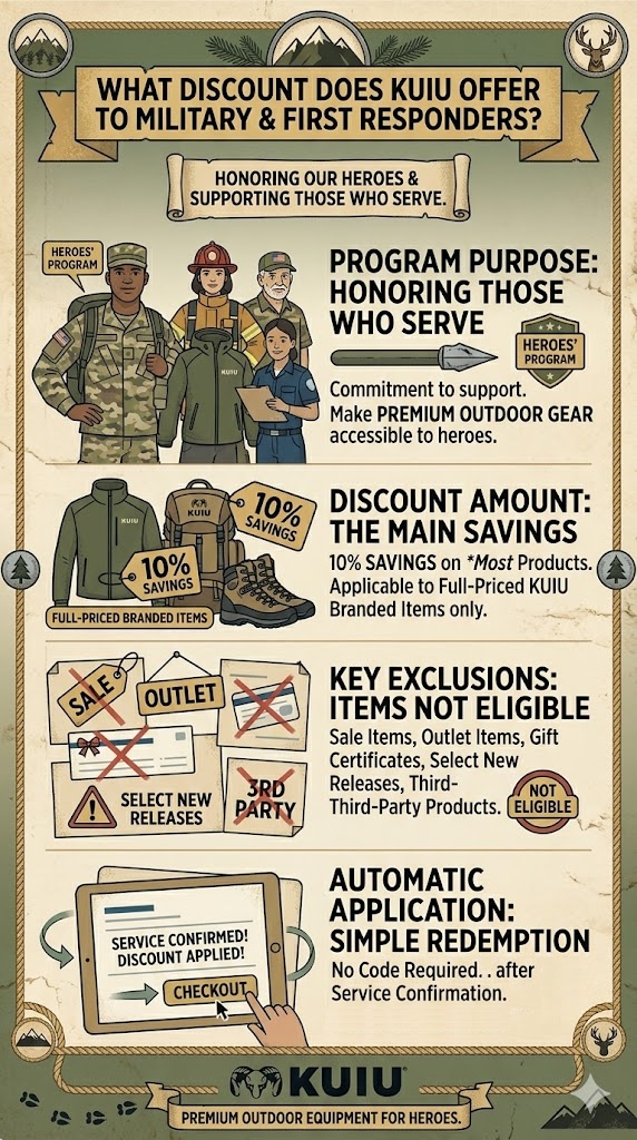 Military and First Responders KUIU discount infographic